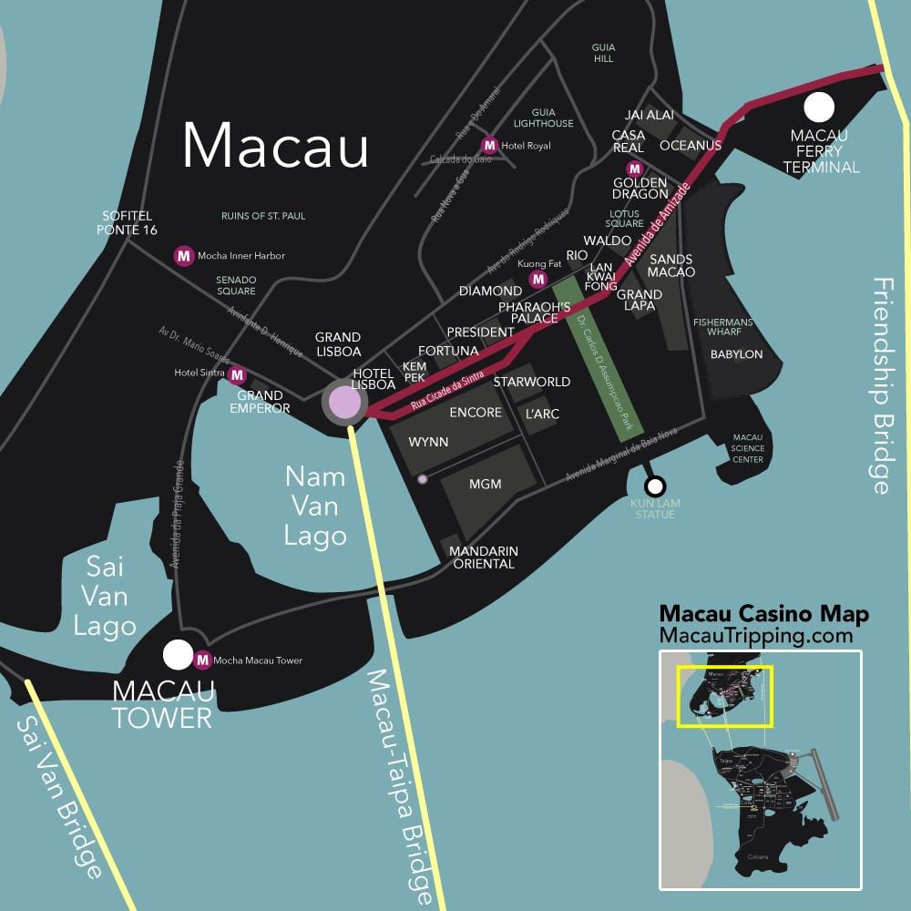 kat jeyografik nan Lachin, Macau kazino yo