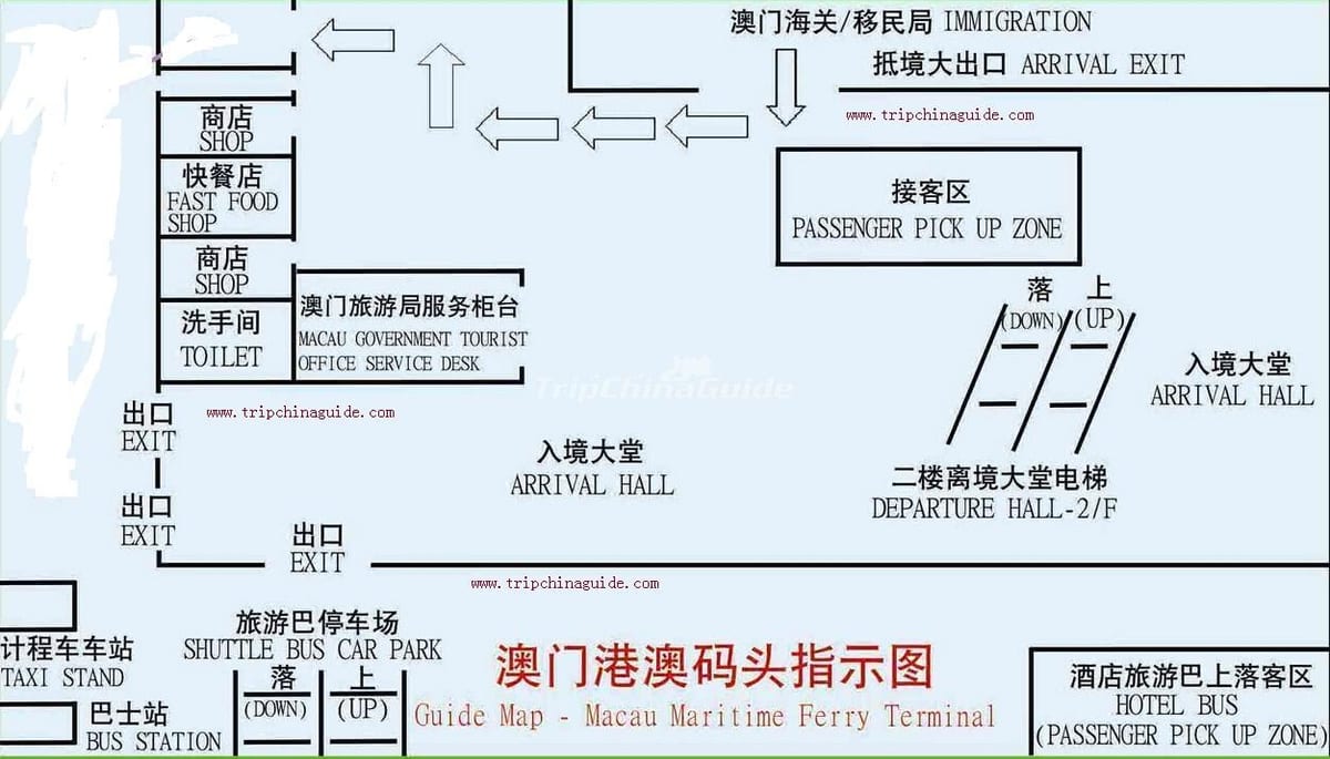 Macau deyò pò tèminal nan ferry kat jeyografik